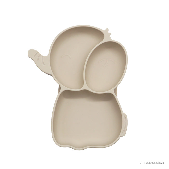 Silikon_Teller_Elefant_Motiv_Olive