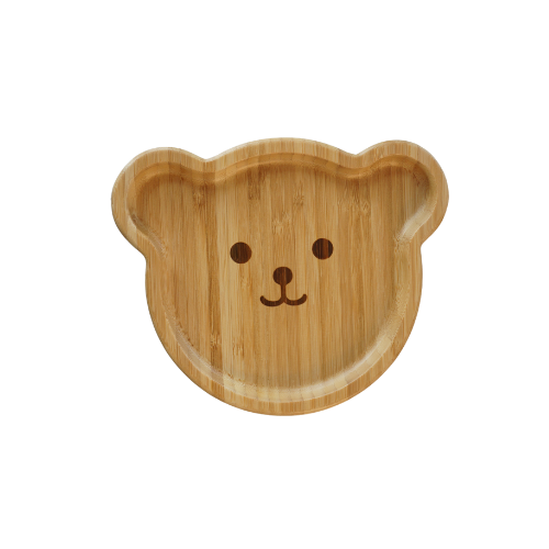 'Teddy' Kinder Teller - Bamboo mit Saugnapf