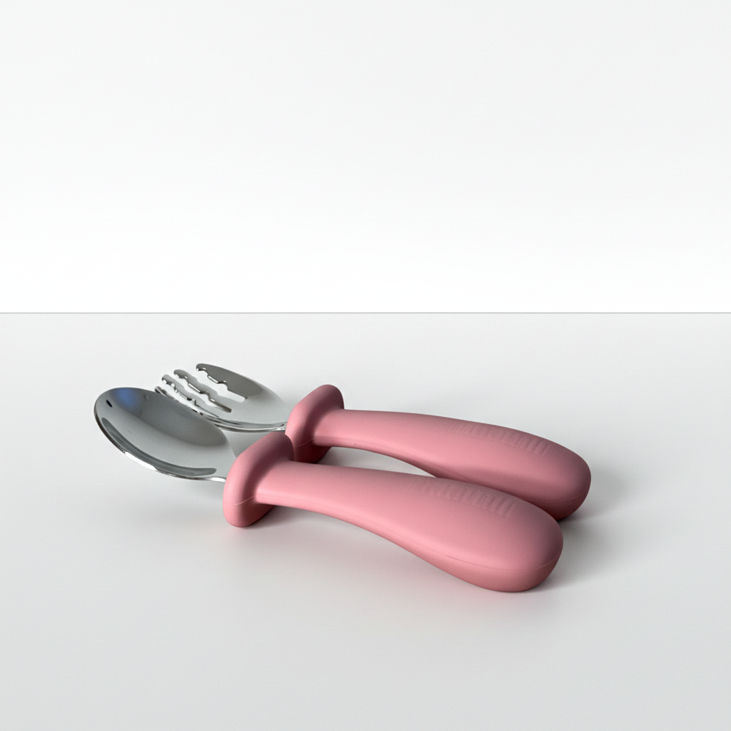'KidsSafe children's cutlery with mouth stopper'