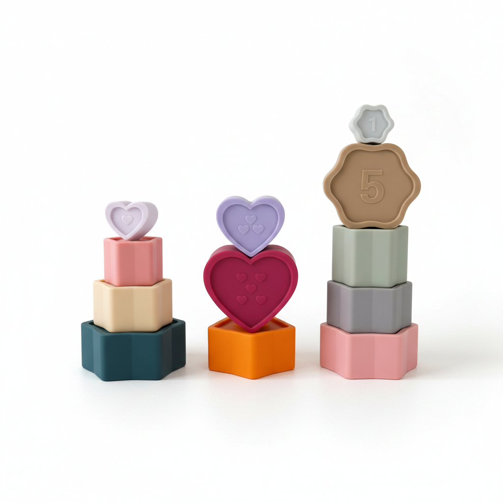 Montessori stacking stone &amp; puzzle 2in1