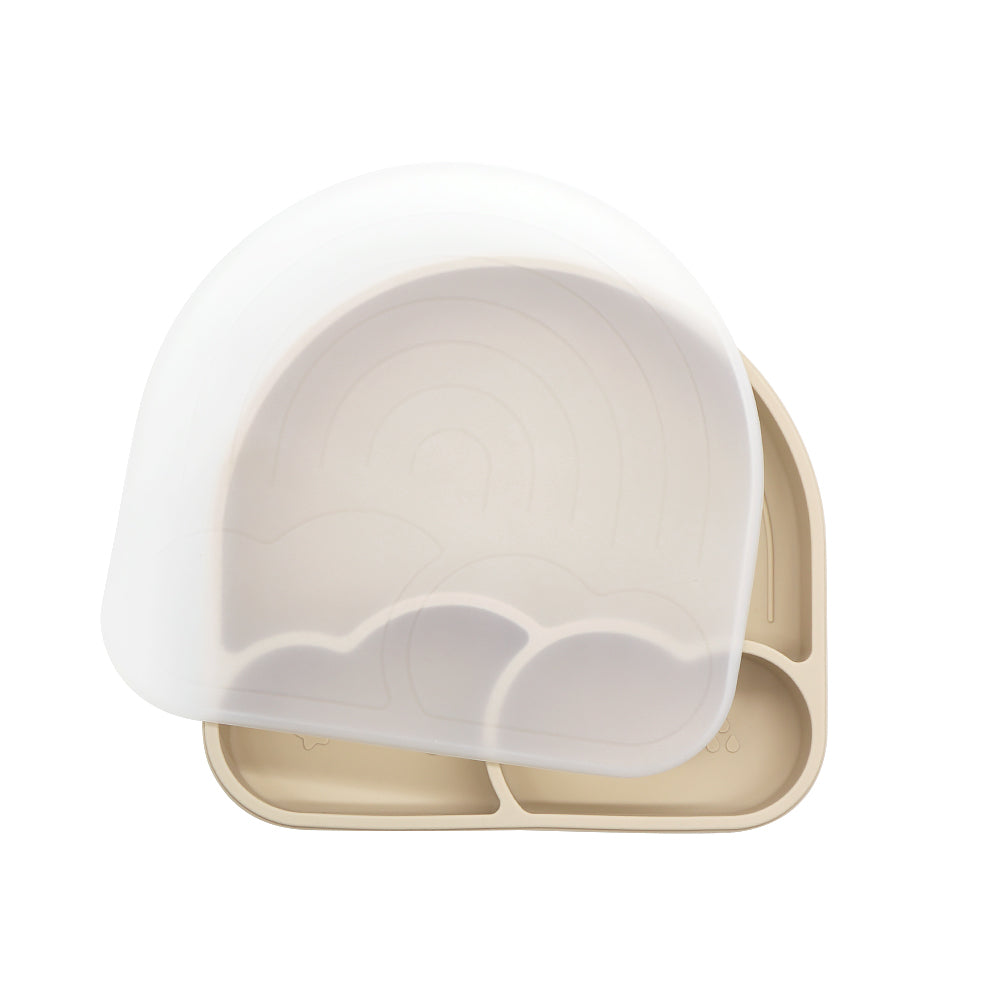 'Rainbow Divide' silicone children's plate with lid