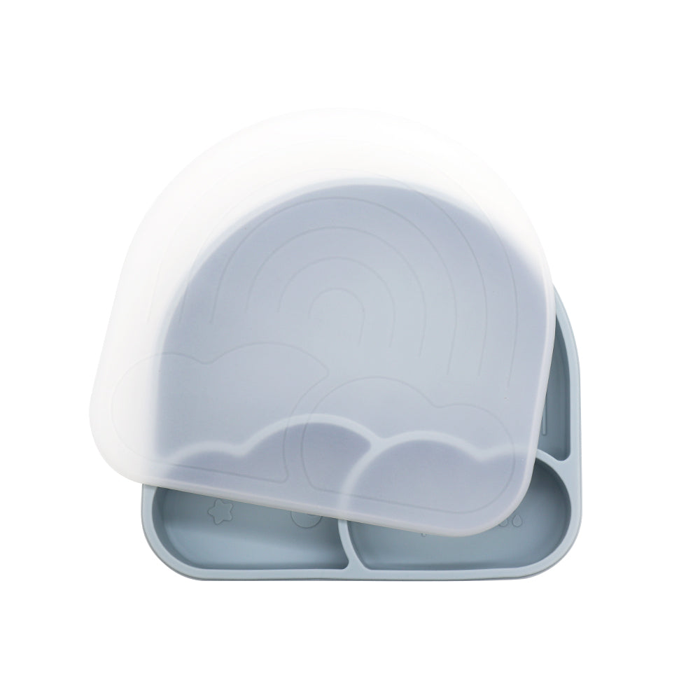 'Rainbow Divide' silicone children's plate with lid