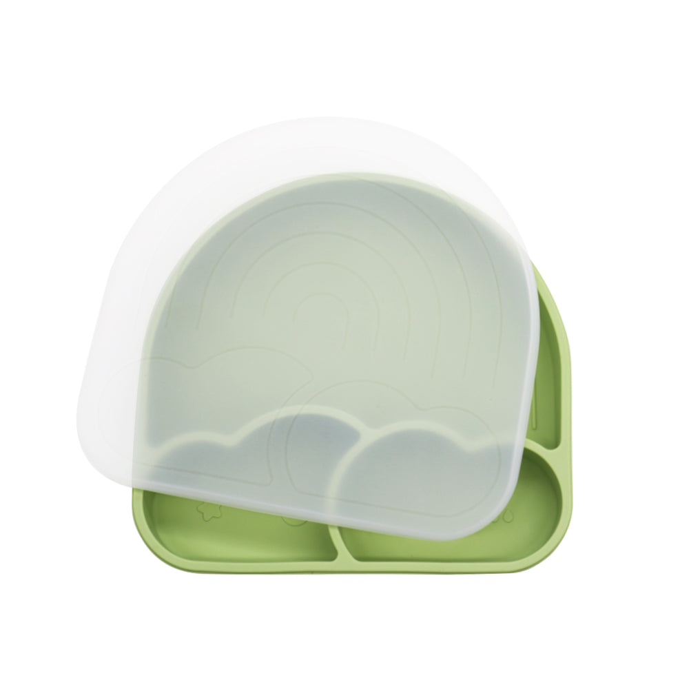 'Rainbow Divide' silicone children's plate with lid