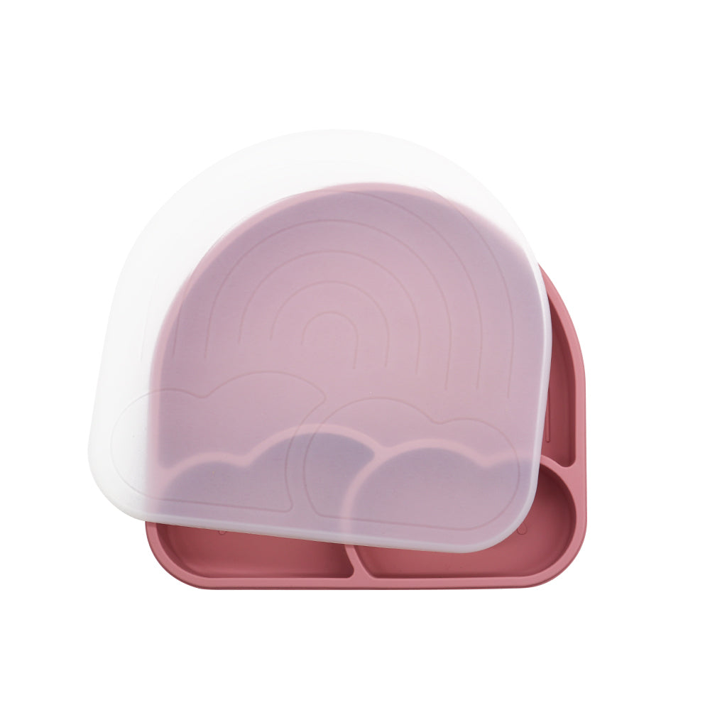 'Rainbow Divide' silicone children's plate with lid